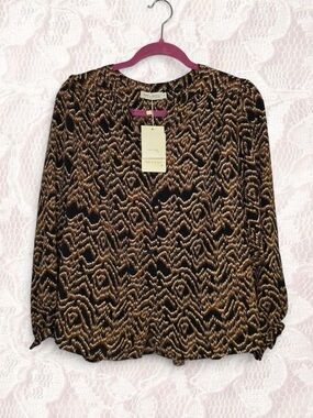 See U Soon Women's Abstract Print Blouse Size Medium NWT